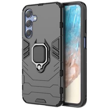 Samsung Galaxy M35 Hybrid Cover med Ring Holder - Sort