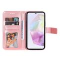 Samsung Galaxy M35 Mandala Series Etui med Pung - Pink