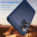 Samsung Galaxy M56/F56 Børstet TPU Cover - Karbonfiber - blå