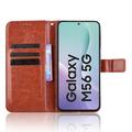 Samsung Galaxy M56 Pung Etui med Stativ - Brun