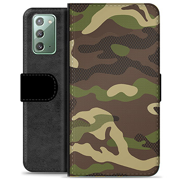 Samsung Galaxy Note20 Premium Flip Cover med Pung - Camo