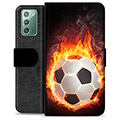 Samsung Galaxy Note20 Premium Flip Cover med Pung - Fodbold Flamme