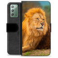 Samsung Galaxy Note20 Premium Flip Cover med Pung - Løve