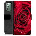 Samsung Galaxy Note20 Premium Flip Cover med Pung - Rose