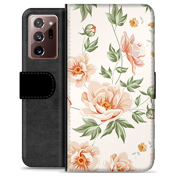 Samsung Galaxy Note20 Ultra Premium Flip Cover med Pung - Floral