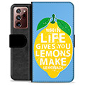 Samsung Galaxy Note20 Ultra Premium Flip Cover med Pung - Citroner
