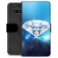 Samsung Galaxy S10 Premium Flip Cover med Pung - Diamant