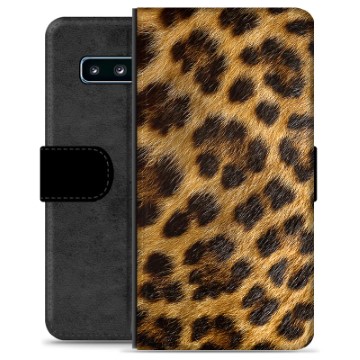 Samsung Galaxy S10 Premium Flip Cover med Pung - Leopard
