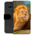 Samsung Galaxy S10 Premium Flip Cover med Pung - Løve