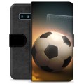 Samsung Galaxy S10 Premium Flip Cover med Pung - Fodbold