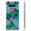 Samsung Galaxy S10+ Hybrid Cover - Tropiske Blomster