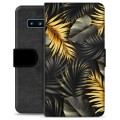 Samsung Galaxy S10+ Premium Flip Cover med Pung - Gyldne Blade