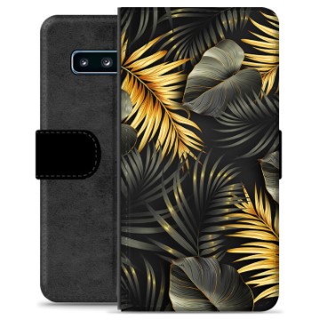 Samsung Galaxy S10+ Premium Flip Cover med Pung - Gyldne Blade