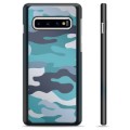 Samsung Galaxy S10+ Beskyttende Cover - Blå Camouflage