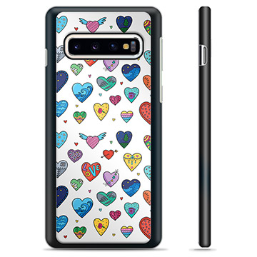 Samsung Galaxy S10+ Beskyttende Cover - Hjerter