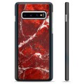 Samsung Galaxy S10+ Beskyttende Cover - Rød Marmor