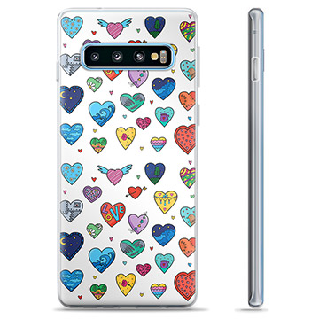 Samsung Galaxy S10 TPU Cover - Hjerter