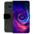 Samsung Galaxy S10 Premium Flip Cover med Pung - Galakse