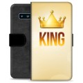 Samsung Galaxy S10 Premium Flip Cover med Pung - Konge