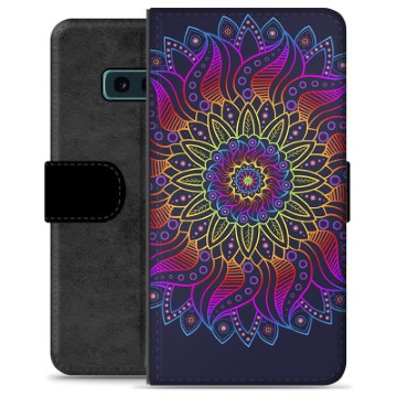 Samsung Galaxy S10e Premium Flip Cover med Pung - Farverig Mandala
