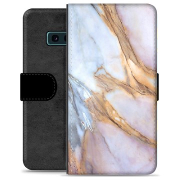Samsung Galaxy S10e Premium Flip Cover med Pung - Elegant Marmor