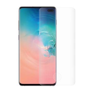 Samsung Galaxy S10+ Full Coverage Skærmbeskyttelse Hærdet Glas - Gennemsigtig