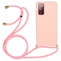 Saii Eco Line Samsung Galaxy S20 FE Cover med Strap - Pink