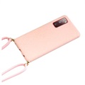 Saii Eco Line Samsung Galaxy S20 FE Cover med Strap - Pink