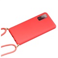 Saii Eco Line Samsung Galaxy S20 FE Cover med Strap - Rød