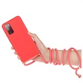 Saii Eco Line Samsung Galaxy S20 FE Cover med Strap - Rød