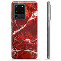 Samsung Galaxy S20 Ultra TPU Cover - Rød Marmor