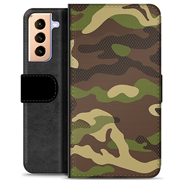Samsung Galaxy S21+ 5G Premium Flip Cover med Pung - Camo