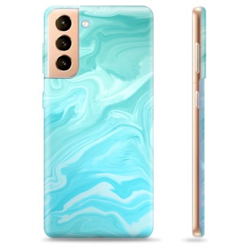 Samsung Galaxy S21+ 5G TPU Cover - Blå Marmor