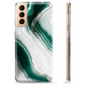 Samsung Galaxy S21+ 5G TPU Cover - Smaragd Marmor