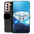 Samsung Galaxy S21 5G Premium Flip Cover med Pung - Diamant