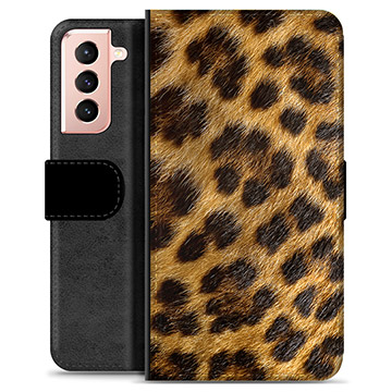 Samsung Galaxy S21 5G Premium Flip Cover med Pung - Leopard