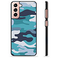 Samsung Galaxy S21 5G Beskyttende Cover - Blå Camouflage