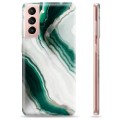 Samsung Galaxy S21 5G TPU Cover - Smaragd Marmor