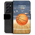 Samsung Galaxy S21 Ultra 5G Premium Flip Cover med Pung - Basketball
