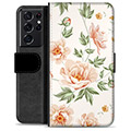 Samsung Galaxy S21 Ultra 5G Premium Flip Cover med Pung - Floral