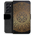 Samsung Galaxy S21 Ultra 5G Premium Flip Cover med Pung - Mandala