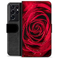 Samsung Galaxy S21 Ultra 5G Premium Flip Cover med Pung - Rose