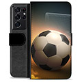 Samsung Galaxy S21 Ultra 5G Premium Flip Cover med Pung - Fodbold