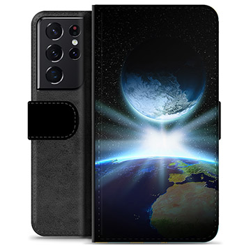 Samsung Galaxy S21 Ultra 5G Premium Flip Cover med Pung - Verdensrum