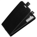 Samsung Galaxy S21 5G Vertikal Flip Taske med Kortholder - Sort