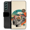 Samsung Galaxy S22+ 5G Premium Flip Cover med Pung - Abstrakt Collage