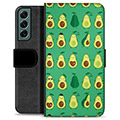Samsung Galaxy S22+ 5G Premium Flip Cover med Pung - Avocadomønster