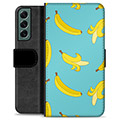 Samsung Galaxy S22+ 5G Premium Flip Cover med Pung - Bananer