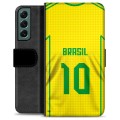 Samsung Galaxy S22+ 5G Premium Flip Cover med Pung - Brasilien