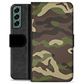 Samsung Galaxy S22+ 5G Premium Flip Cover med Pung - Camo